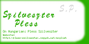 szilveszter pless business card